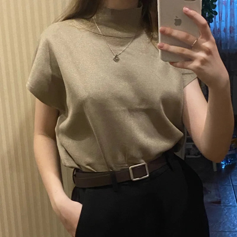 Amsterdam High-Neck Knit T-shirt