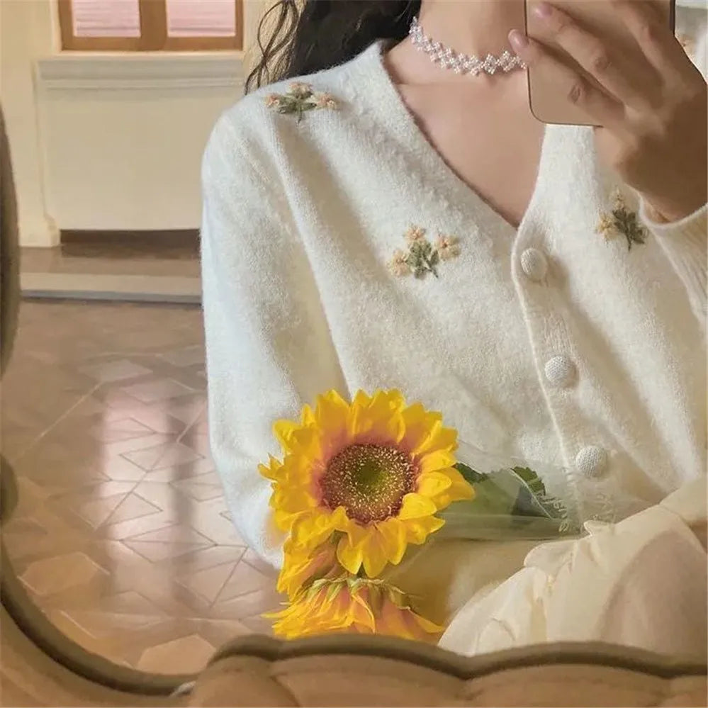 Floral Embroidered Women's Cardigan