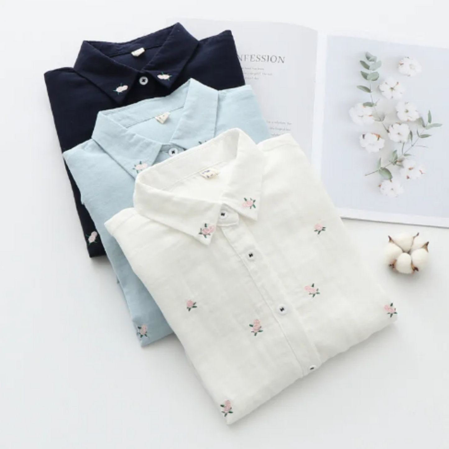 Women's Floral Embroidered Shirt