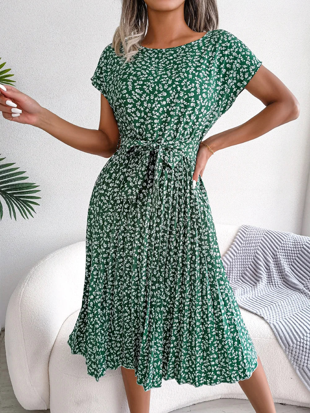 Istanbul Pleated Floral Dress