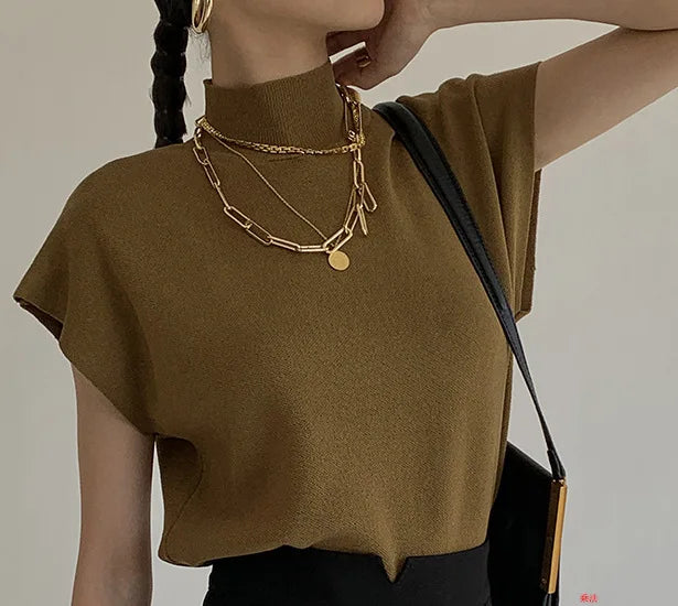 Amsterdam High-Neck Knit T-shirt