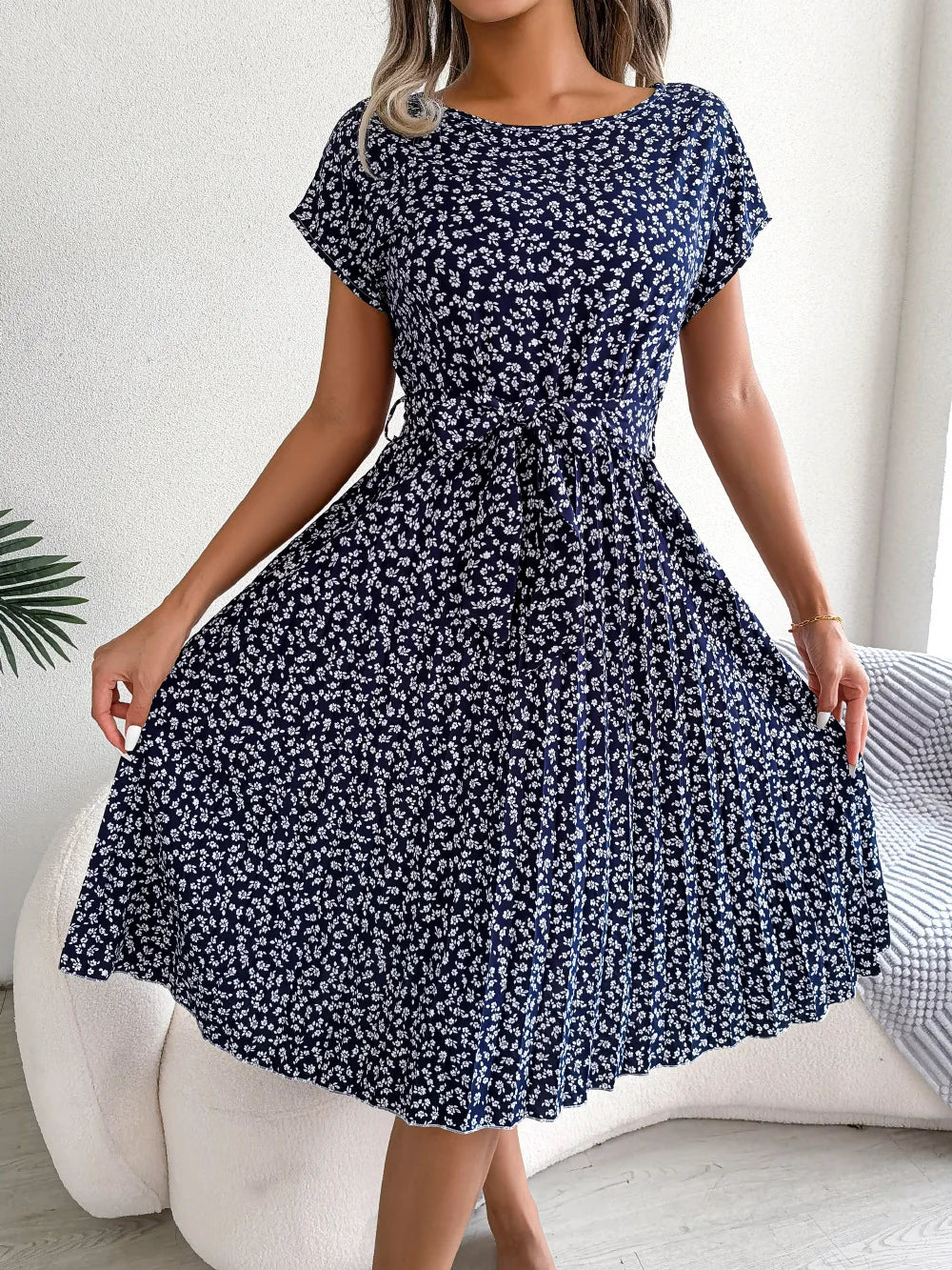 Istanbul Pleated Floral Dress