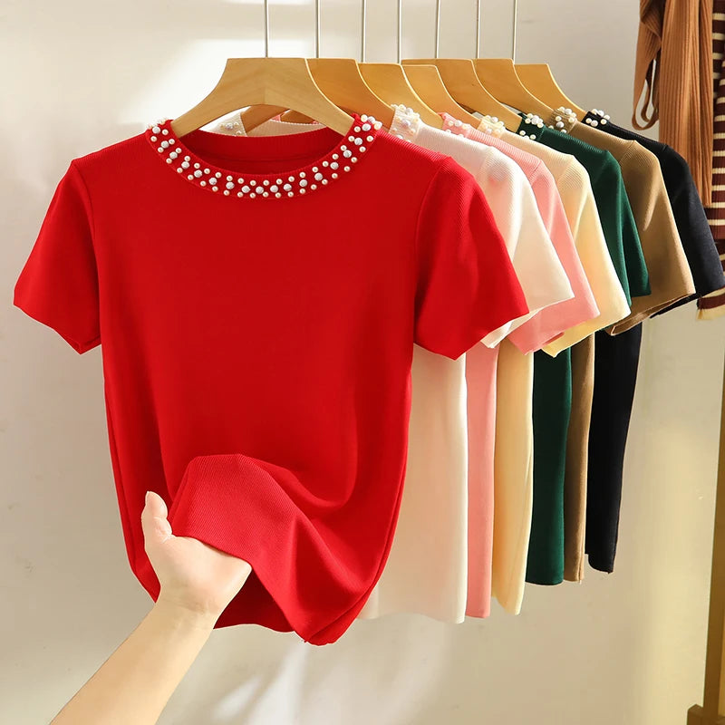 Dubai Pearl-Detail Blouse