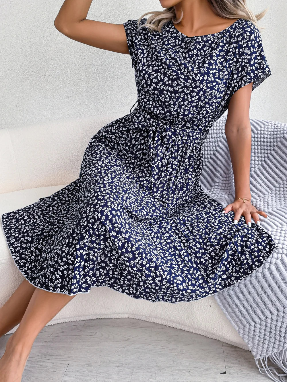 Istanbul Pleated Floral Dress