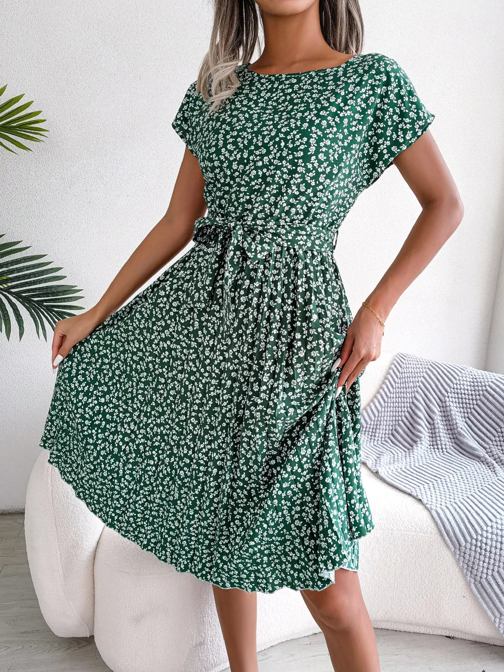 Istanbul Pleated Floral Dress