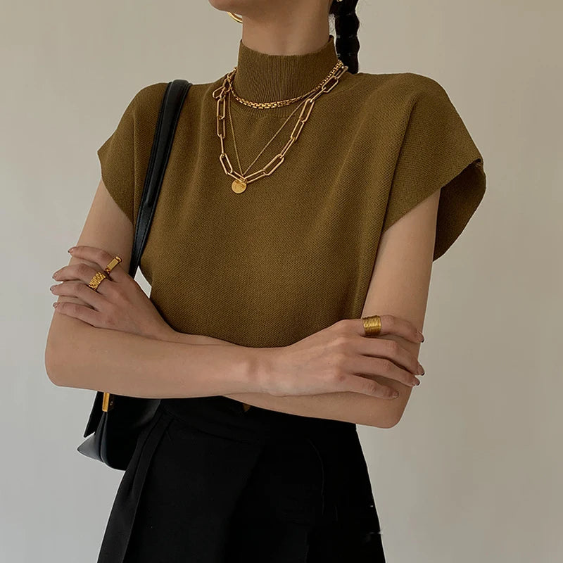 Amsterdam High-Neck Knit T-shirt