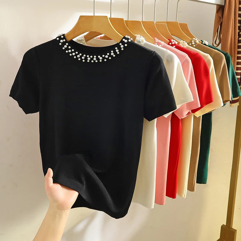 Dubai Pearl-Detail Blouse