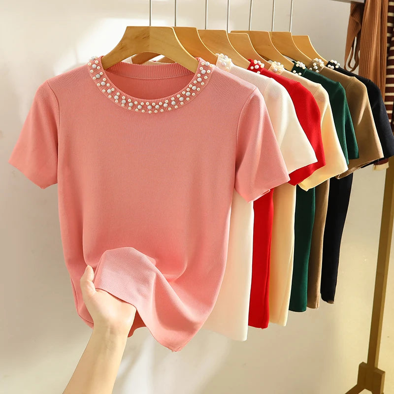 Dubai Pearl-Detail Blouse